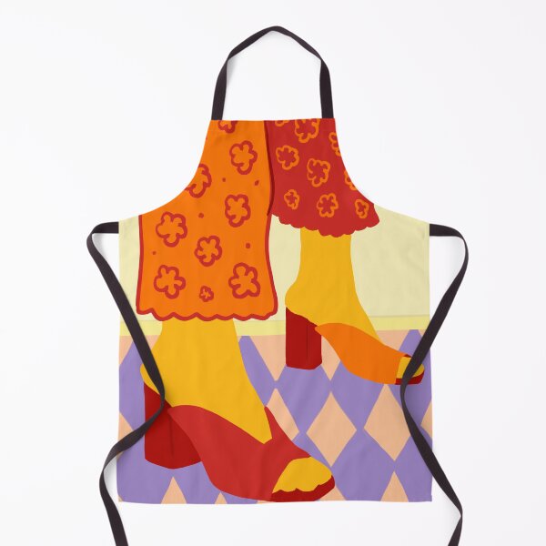 Item preview, Dancing Across Checkered Dreams, Yellow Feet On The Checkered Floor, Surreal Pop Art With Vibrant Red Heels, Modern Floral Pants With Bold Colors designed and sold by Kintsugi99.