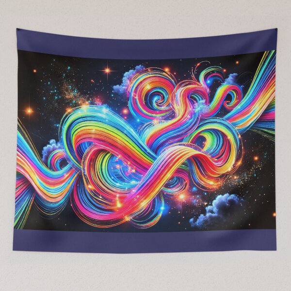 Item preview, Galactic Ribbon - Neon Flow of Celestial Colors II designed and sold by WheelieGdArt.