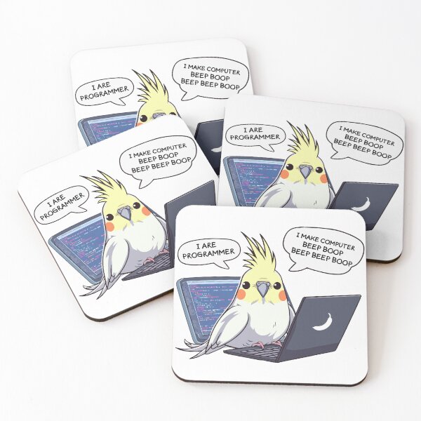 Item preview, I Are Programmer Beep Boop Beep Beep Boop Cockatiel Edition designed and sold by OddlyWrapped.