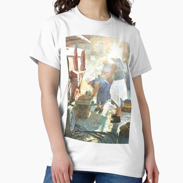 Item preview, Peasant women pour wheat grains from the thresher machine to the bucket designed and sold by Giuseppe Cocco.