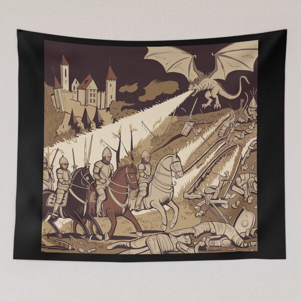 Item preview, Epic Medieval Fantasy Battle with Dragon designed and sold by tutoo clothes.