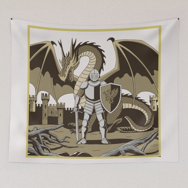 Item preview, Knight’s Standoff with Dragon - Epic Medieval Fantasy Art designed and sold by tutoo clothes.