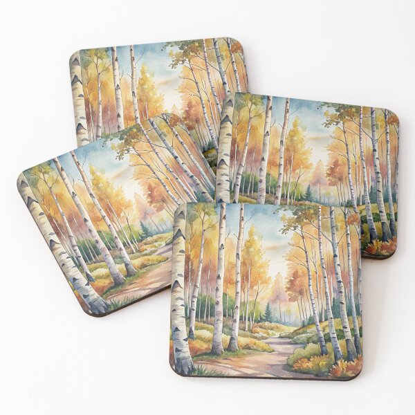 Item preview, aesthetic watercolor birch landscape garden scenery designed and sold by rlav123.