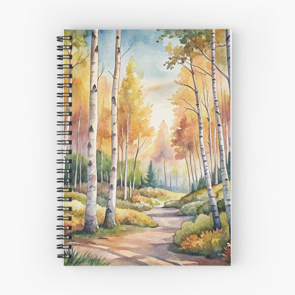 Item preview, aesthetic watercolor birch landscape garden scenery designed and sold by rlav123.
