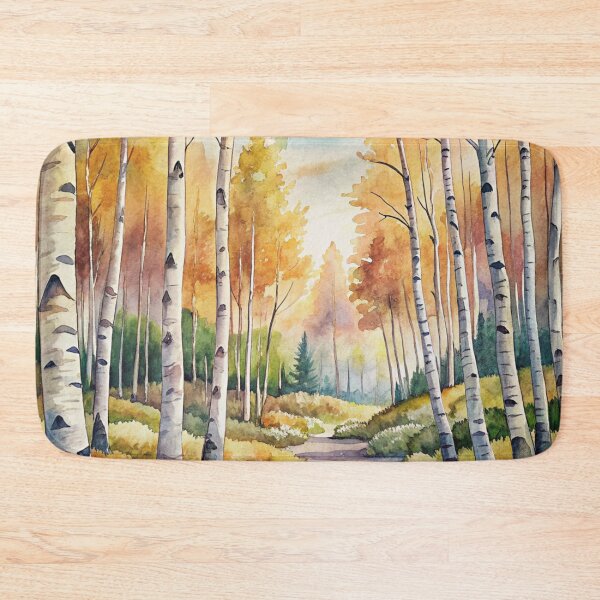 Item preview, aesthetic watercolor birch landscape garden scenery designed and sold by rlav123.