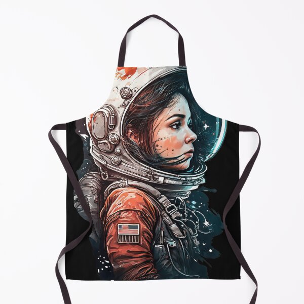Item preview, Female Astronaut in Orange Suit: Cosmic Exploration designed and sold by BeUniqueCo.