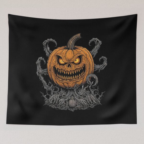 Item preview, Horror Pumpkin Patch Evil Pumpkin Halloween Scary Design designed and sold by FunnyFarmDesign.