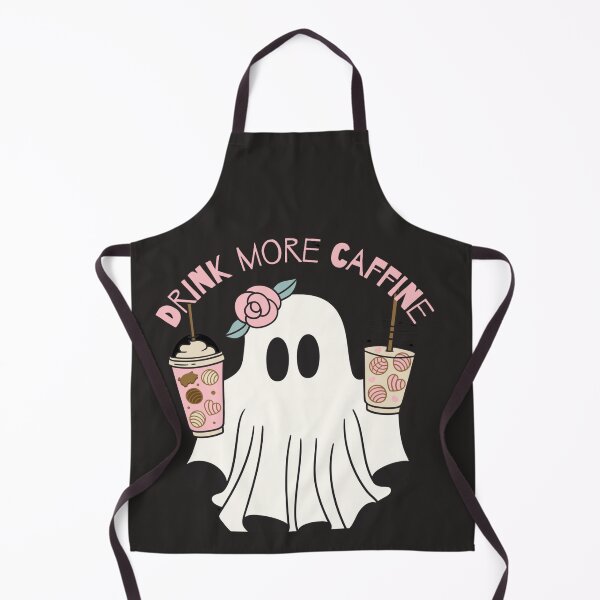 Item preview, Cute ghost drinking caffeine designed and sold by Kelli Campbell.