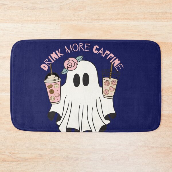 Item preview, Cute ghost drinking caffeine  designed and sold by Kelli Campbell.