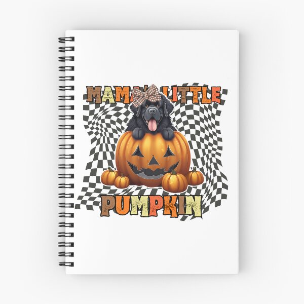 Item preview, "Mama's Little Pumpkin" - Newfoundland in Halloween Pumpkin with Checkered Background designed and sold by GoodyPaws.