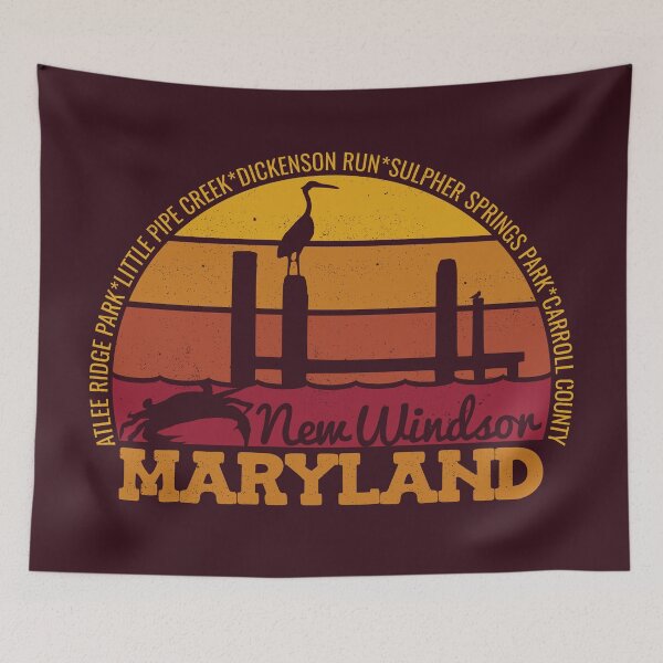 Item preview, New Windsor Maryland Sunset Retro Local Pride Logo designed and sold by CRHPOD20.