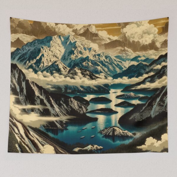Item preview, Hanuyi Peak Wonders - A Contemporary Ukiyo-e Nature Landscape designed and sold by Kijiermono.
