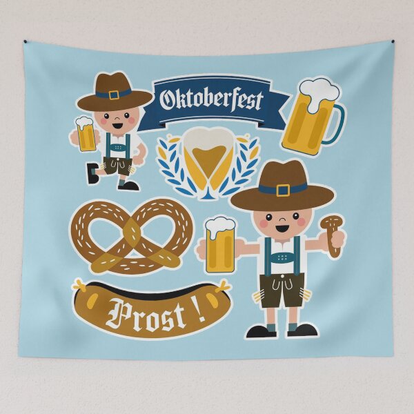 Item preview, Oktoberfest Celebration Icons Set - Beer, Pretzel, Lederhosen designed and sold by tutoo clothes.