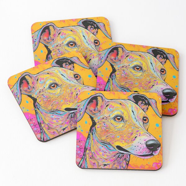Item preview, Colourful Whippet Dog Marbled Effect Pet Portrait designed and sold by Adam Regester.