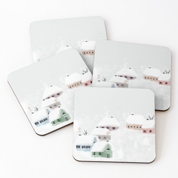Item preview, Snowy winter village illustration designed and sold by Živa Viviana Doria.