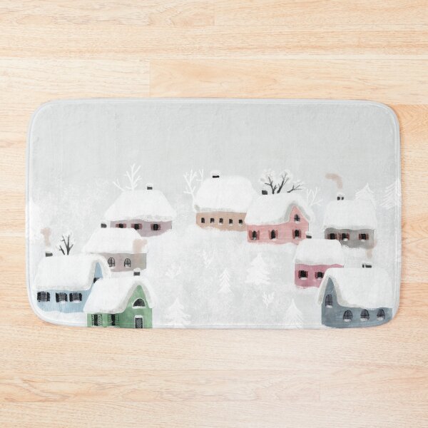 Item preview, Snowy winter village illustration designed and sold by Živa Viviana Doria.