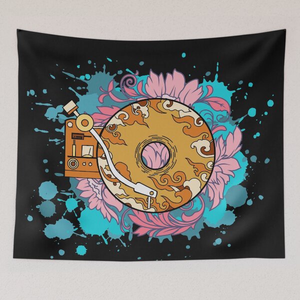 Item preview, Record Player DJ, Tattoo Splash Design, Retro Vinyl Record Graphic, Vintage Turntable, Music Lover Gift, Cool Casual Wear, Unique Art Design  designed and sold by Bert Englefield.