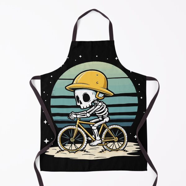 Aperçu de l'œuvre Conception amusante de squelette sur un vélo créée et vendue par Quirky Shirts.