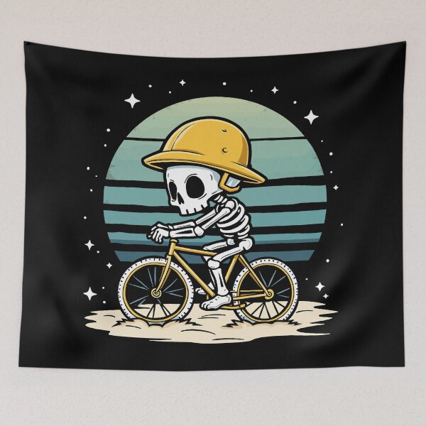 Item preview, Funny Skeleton Riding Bike Design designed and sold by Quirky Shirts.