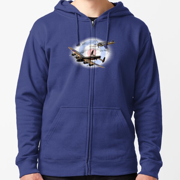 SPITFIRE AND LANCASTER aircraft Zipped Hoodie