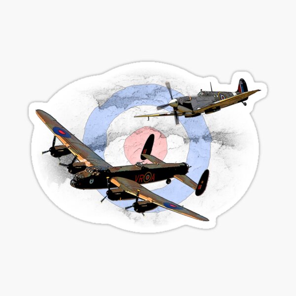 SPITFIRE AND LANCASTER aircraft Sticker