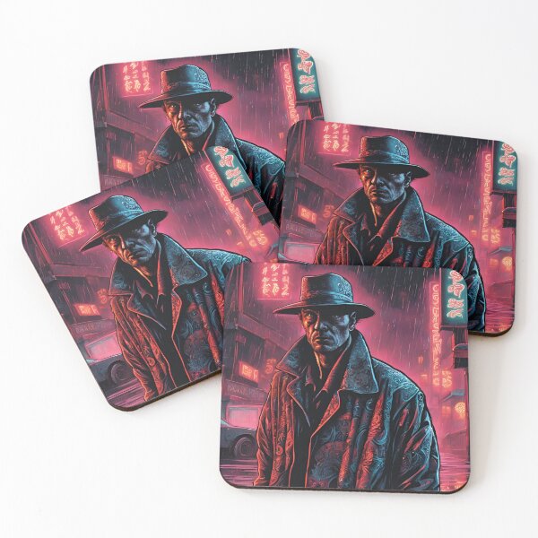 Item preview, Cyberpunk Detective in Neon Nightscape designed and sold by mkzmerch.