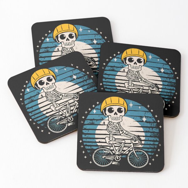 Item preview, Retro Skeleton Riding Bike Halloween Design designed and sold by Quirky Shirts.