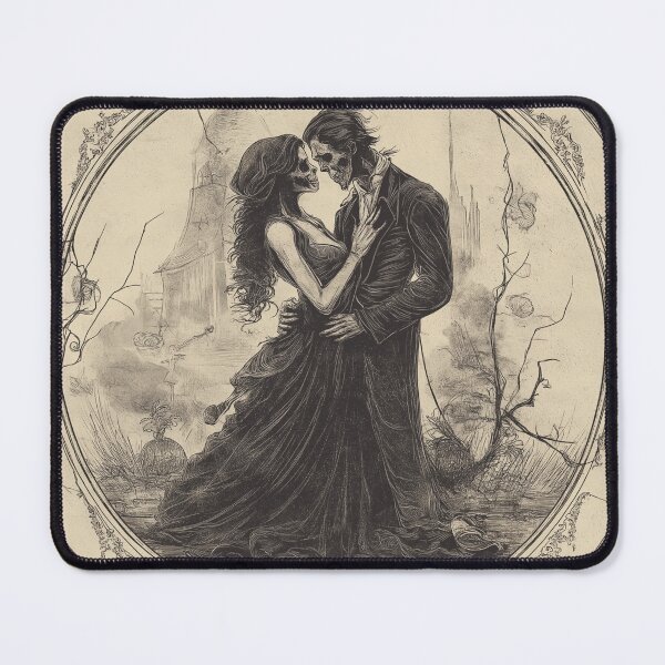 Item preview, Halloween Romantic Couple in Love | Retro Sketch Illustration designed and sold by FantasySoul.