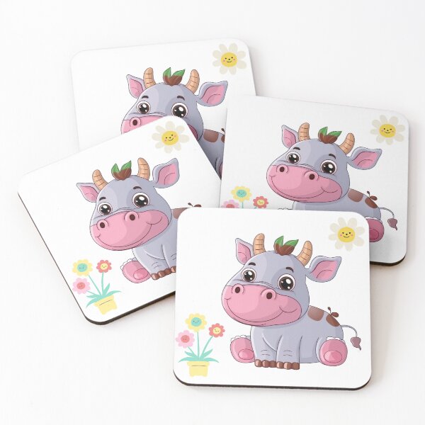 Item preview, Little cute smiling Cow Cartoon  designed and sold by Samonshop.