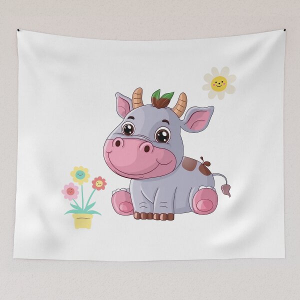 Item preview, Little cute smiling Cow Cartoon  designed and sold by Samonshop.
