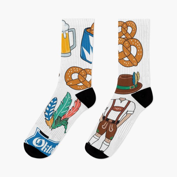 Item preview, Oktoberfest Celebration Essentials Vector Set - Beer, Pretzel, Lederhosen designed and sold by tutoo clothes.