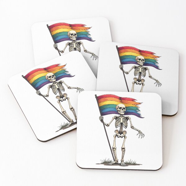 Item preview, Pride Skeleton with LGBT Flag Halloween Design designed and sold by Quirky Shirts.