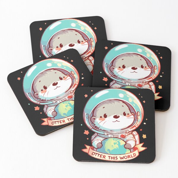 Item preview, Otter This World Otter Pun Astronaut Space designed and sold by TomFrontierArt.