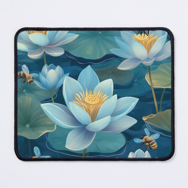Item preview, Blue Lotus Seamless Pattern designed and sold by ThaiArtShop.