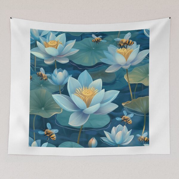 Item preview, Blue Lotus Seamless Pattern designed and sold by ThaiArtShop.
