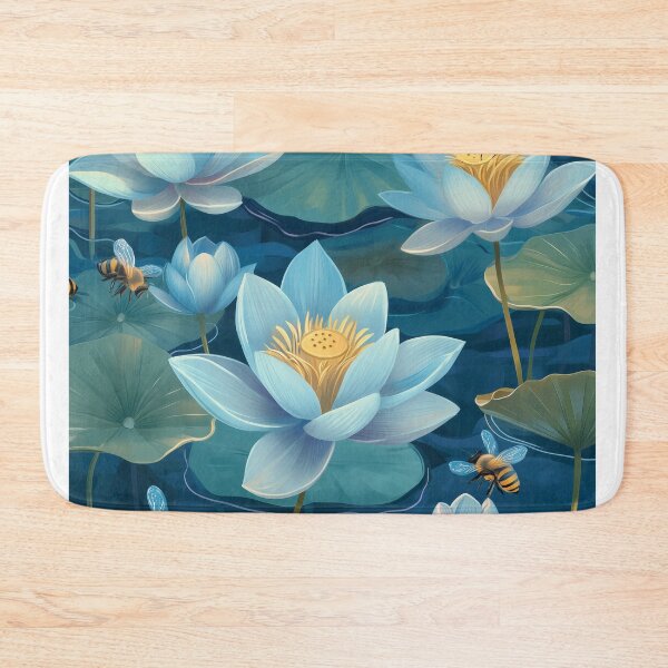 Artikelvorschau, Nahtloses Muster des blauen Lotus entworfen und verkauft von ThaiArtShop.
