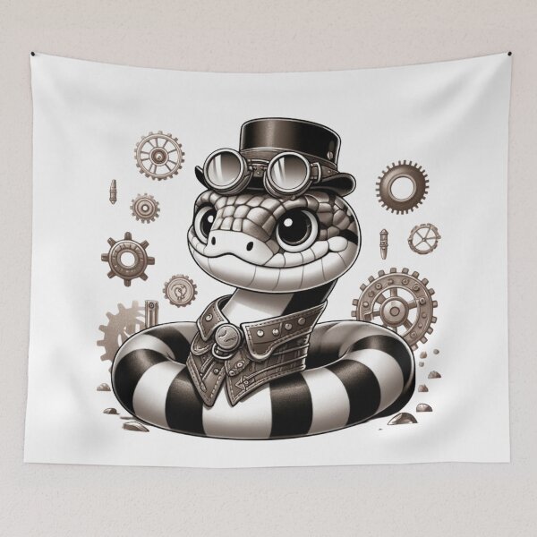 Item preview, Steampunk Checkered Garter Snake designed and sold by Sillytoe.