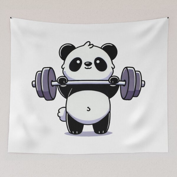 Item preview, Strong Panda Lifting Weights - Cute Fitness designed and sold by DuxDesigns.