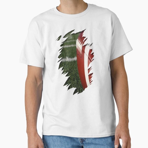 3D Football Rip with Green Grass - Unique Sports Design Classic T-Shirt