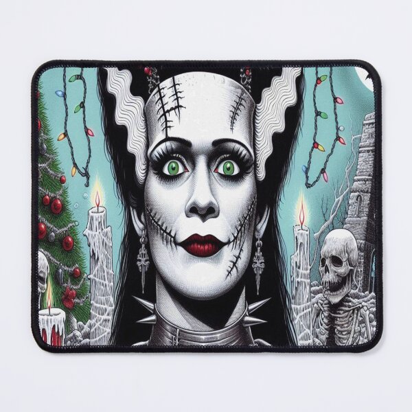 Item preview, Alternative Christmas card the bride of Frankenstein universal monsters Greeting Card designed and sold by blackdoggdesign.