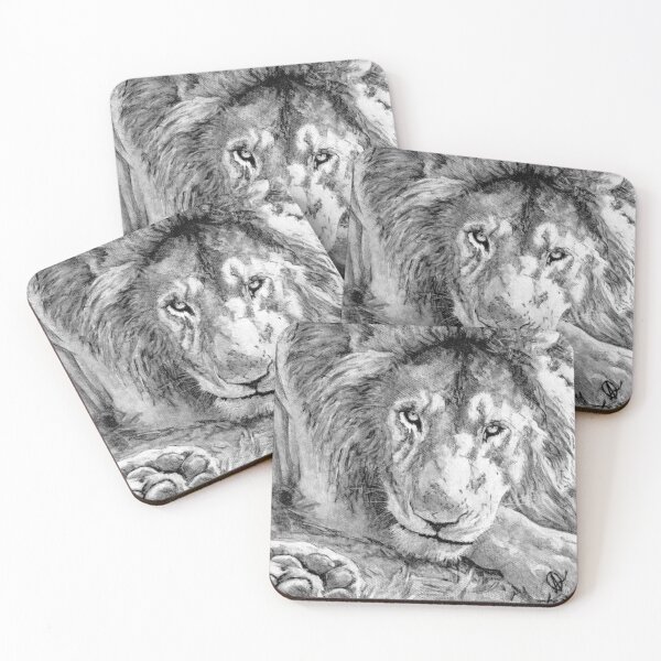 Item preview, Lion Alert but at Rest, Acrylic Portrait designed and sold by Amanda Roussos.
