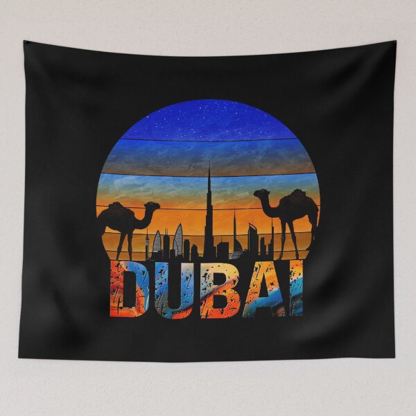 Item preview, Dubai Burj Khalifa Vintage United Arab Emirates Camel Graphic Design designed and sold by ELBERSAID.