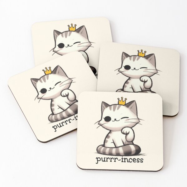 Item preview, Cute Winking Cat with Crown "Purrr-incess" Art designed and sold by Dream-Fab.