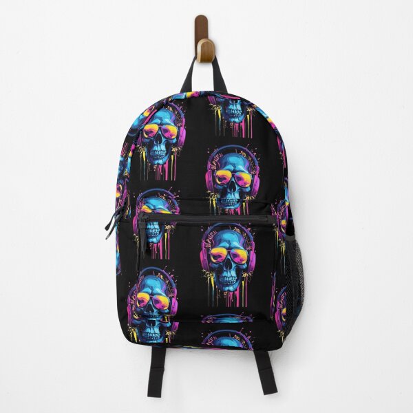 Item preview, Colorful Skull with Glasses, with Headphones, designed and sold by KolorellaS.