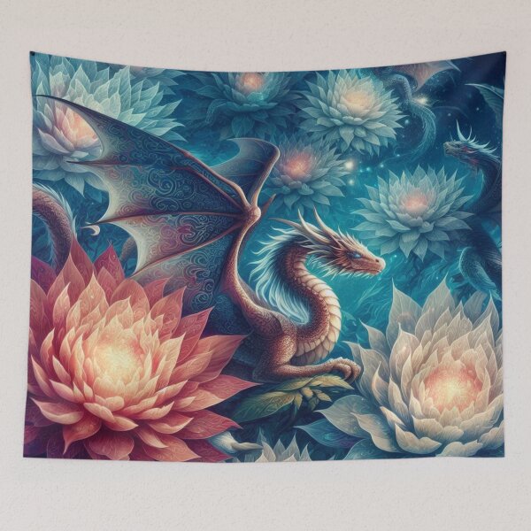 Item preview, Dragon Amidst the Blossoming Lotus designed and sold by TeslaSt0re.