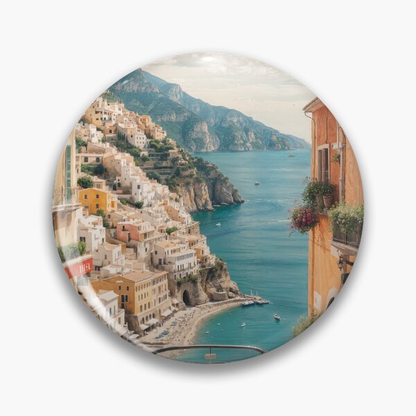 Item preview, Coastal Dreams: Vintage Travel Poster of Positano designed and sold by Ceemko's Vintage Corner.