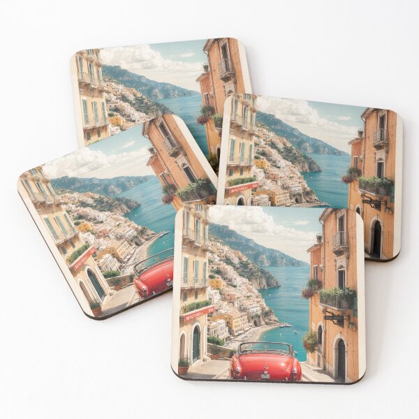 Item preview, Coastal Dreams: Vintage Travel Poster of Positano designed and sold by Ceemko's Vintage Corner.