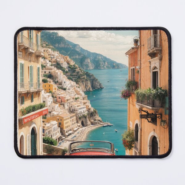 Item preview, Coastal Dreams: Vintage Travel Poster of Positano designed and sold by Ceemko's Vintage Corner.