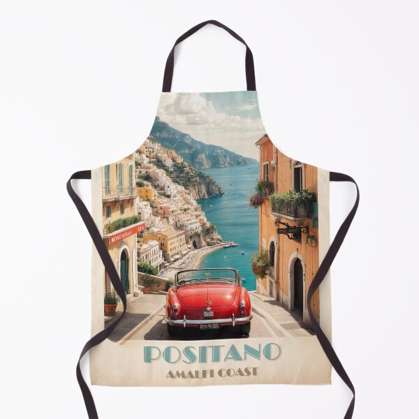 Item preview, Coastal Dreams: Vintage Travel Poster of Positano designed and sold by Ceemko's Vintage Corner.