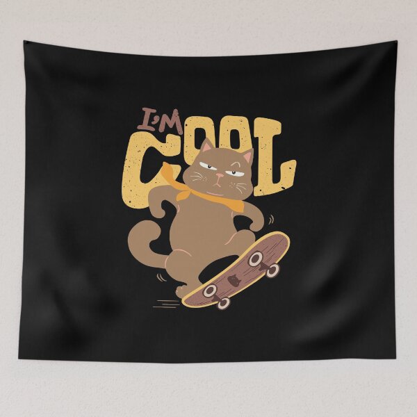 Item preview, Brown Cat on Skateboard designed and sold by LazyCaat.